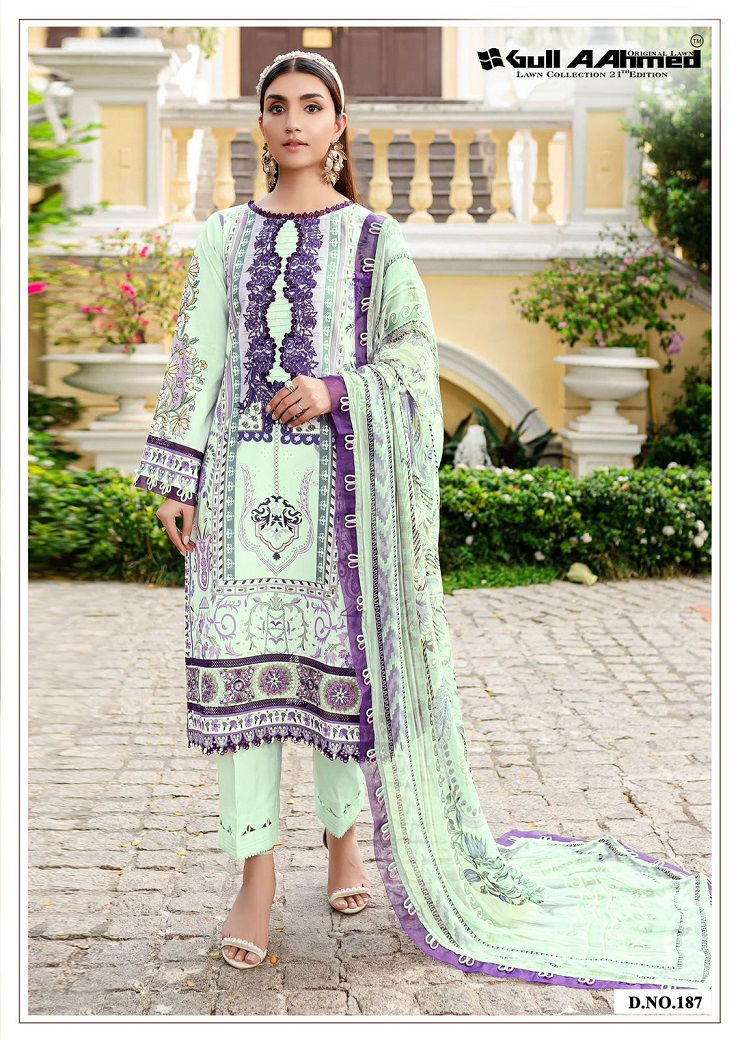 Gull A Ahmed Lawn Collection Vol 21 Cotton Pakistani Dress Material Wholesale Price In Surat